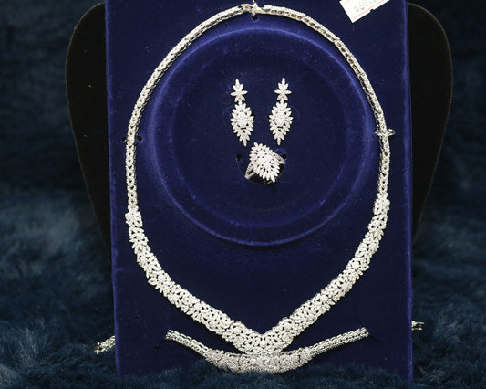 Diamond Necklace with Earrings and a Ring
