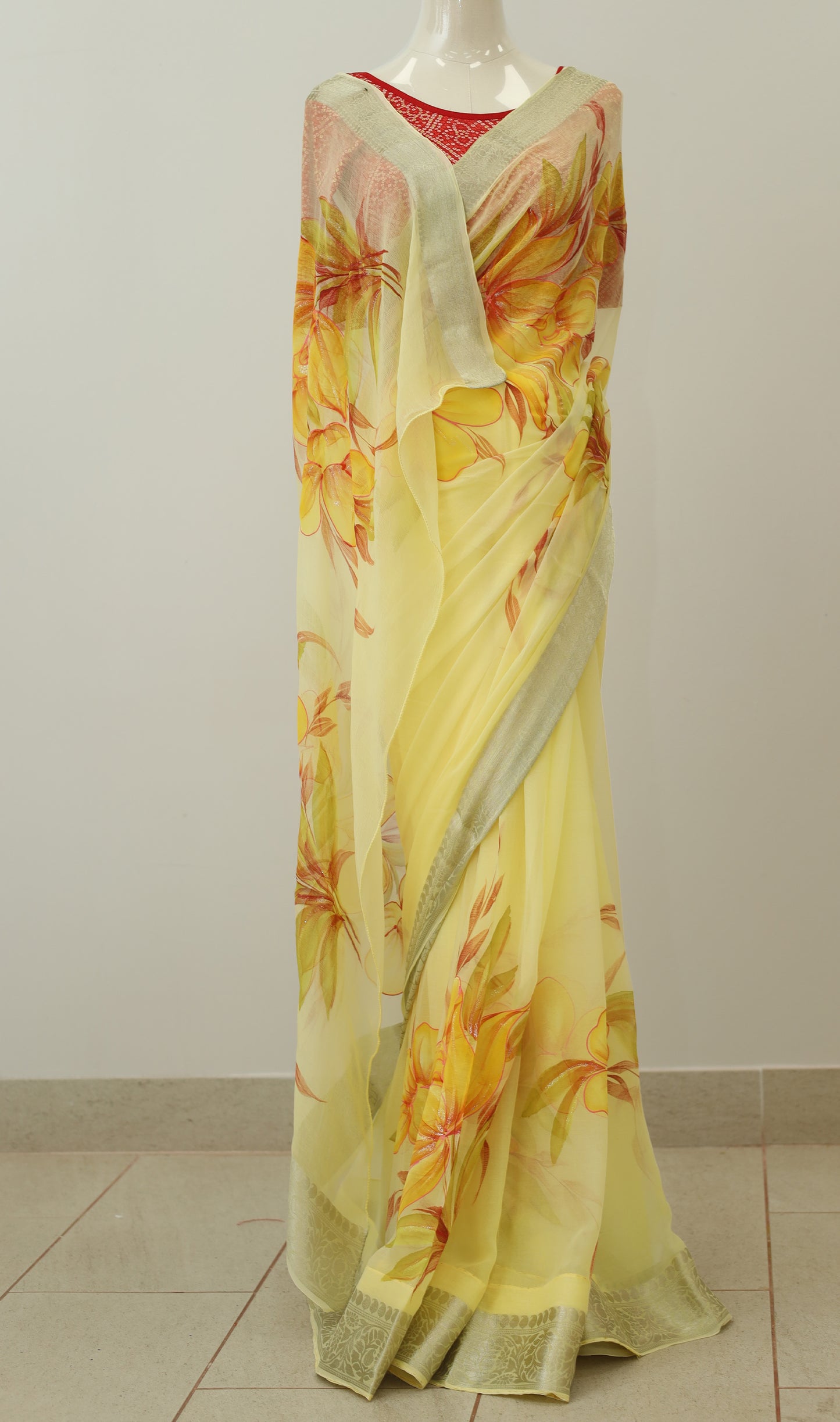 Light Yellow saree